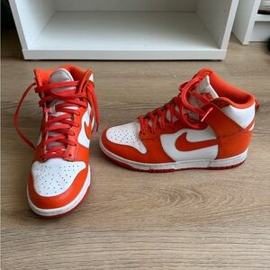 Nike high Dunk orange and white